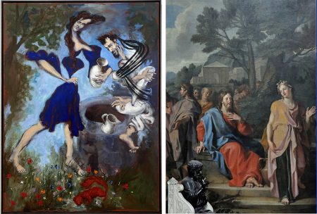 Jésus et la Samaritaine selon Géréd Garouste (2020) et Noël Coypel (1683)