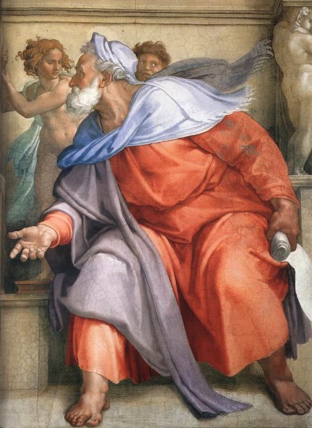 Michel-Ange, Le prophète Ézéchiel, fresque, 1511 ca., Chapelle Sixtine, Rome