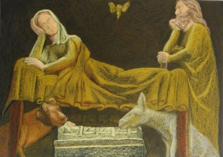 Crèche, Pastel de Nathalie Fréour
