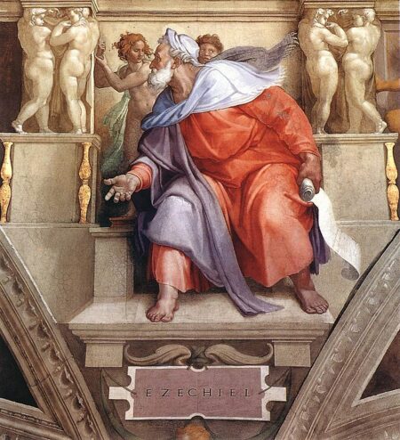 Michel Ange Prophète Ezéchiel 1511 Chapelle Sixtine Rome