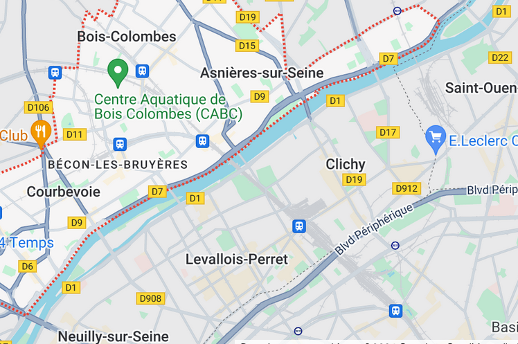Carte Asnières Bécon Courbevoie